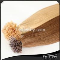 Best price high quality remy pre- bonded human hair extension, remy nail hair, U tip hair