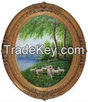 Hand painted oil painting-Sheep on the grass