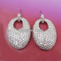 beautiful high quality women earrings with shiny CZ