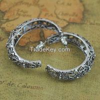 antique silver hoop earrings, traditional earrings