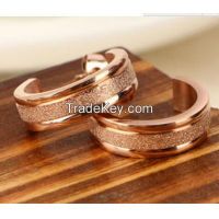 matte stainless steel earrings with rose gold plating