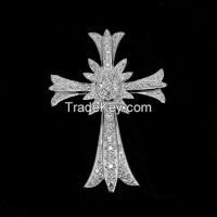 925 sterling silver jesus pendant with white rhodium plating