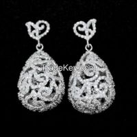 925 sterling silver fine earring for party and wedding