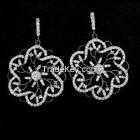 new design white CZ  brass earrings