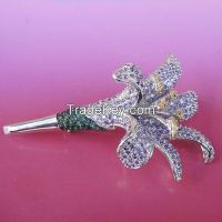 925 sterling silver orchid- shaped brooch/pendant