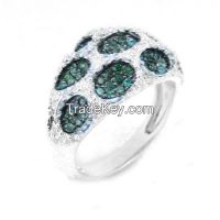 emerald CZ football shaped ring