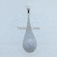 micro-setting sterling silver with white rhodium plating pendant