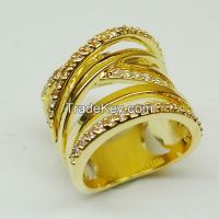 sterling silver ring with 24K yellow gold plating ring