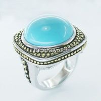 indian antique silver ring with turquoise stone