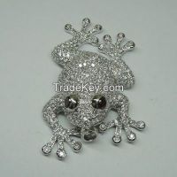 lovely frog pendant, brass jewelry with AAA quality CZ