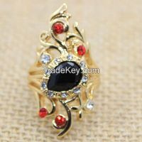 gemstone with 24K gold plating ring