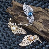 new items! leaf-shaped colorful pearls pendants