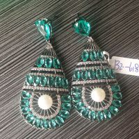 925 stering silver traditional ethnic jewelry set with green CZ