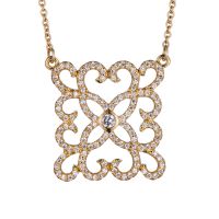 new style 925 sterling silver necklace set with white CZ and 20K gold plating