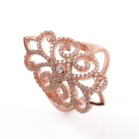 wedding lady's rings, white CZ with rose gold plating rings