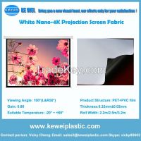 White or 3D nano-4k projection screen film with fireproof certificate