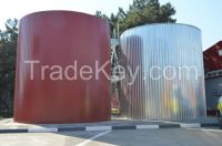 Rainwater, stormwater storage tank made of galvanized steel
