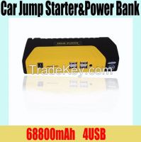 Strong Power 4USB 68800mah Mini Multifunction portable 12v car battery jump starter, start power bank for cars selling in china