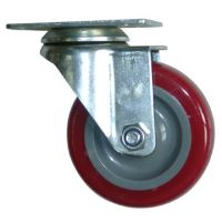 4" PU Swivel Red Caster