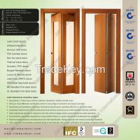 Folding Door with vision panel - Antibacterial or Xray, Lead, FSC or PEFC Certified
