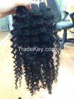 Human hair curly machine weft remy hair wholesale price high quality no tangle hair vietnam