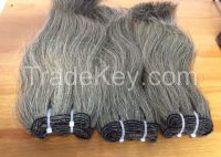 Grey hair weft hair wholesale 100% human hair 100% remy hair extensions high quality
