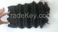 Human Remy Hair loose wavy hair extensions machine weft hair