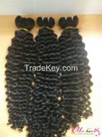 Curly hair human remy hair weaving 100% no chemical