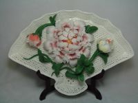 Sell porcelain carvings flower: fan shapped peony1