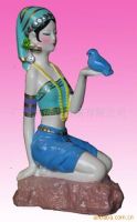 Sell porcelain figurine( pigeon and girl)