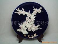 Sell porcelain carved flower plate