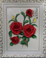 Sell jade carved rose wall hanging