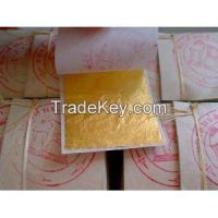 Edible Gold Leaf : 10 Gold Leaf Sheets 24 K Size: 3.4 cm x 3.5 cm