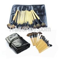 24pcs Bamboo Handle Professional Makeup Brushes Set With Pouch Bag Case
