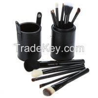 12pcs Makeup Brush Kit with Cup Leather Holder Case