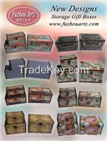 vintage wooden gift box, storage trunks for home decoration wooden box, gift box, storage trunks