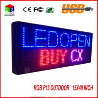 Programmable led sign full color 15"X40" outdoor High Res P13 MM display