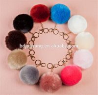 Cheap fake fur ball bag charm girls fashin pom pom synethic