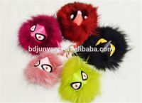 monster fur bag charm for girls fur keychain