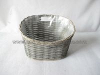 sell wooden wicker garden basket with plastic inner