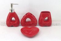 sell love shape ceramic bathroom set of 4