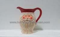 sell handpained santa claus shape ceramic pitcher