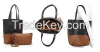 Fashion color block tote bag