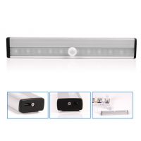 Motion Sensor Light Bar, 10 LED Wireless Motion Activated Instant ON/OFF Lamp, Kitchen Under Cabinet Counter Cupboard Wardrobe Step Stairs Bar Lamp LED Night Light Lighting Cold Light