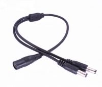1 Female to 2 Male Plugs DC Power Splitter Cable for CCTV Camera LED Strip Lights