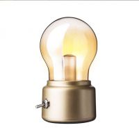USB Rechargeable Vintage Bulb Lamp Ball LED Night Light Bedroom Desk Bedside
