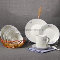 7pcs white glazed dinner set