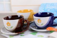 Sun flower design coffee cup&saucer