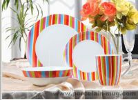 16pcs colorful stripe design dinner set