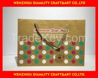Fashionable custom brown paper carrier bag